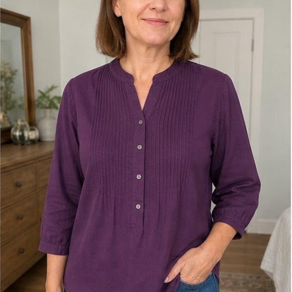 Ivory Button Blouse - Picture 2 of 6